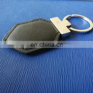 Fashion Custom Made Logo Thick Ring Leather Metal Keychain thumbnail-2