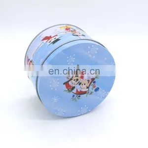 Cute Round Christmas Gift Tin Boxes,metal Tin Box for Candy/chocolate/cookies thumbnail-4