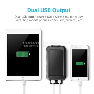 NEW Waterproof Solar Power Bank 20000mah Dual USB Li-Polymer Solar Battery Charger thumbnail-2