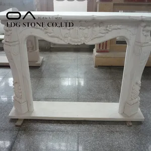 Factory Wholesale White Marble Fireplace thumbnail-4
