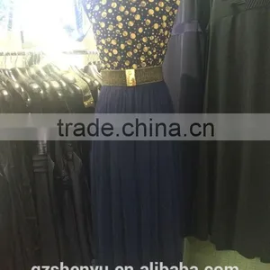 2015 Fashion Jewel Around the Neck and Little Rolls Mesh Dress With Golden Belt thumbnail-1