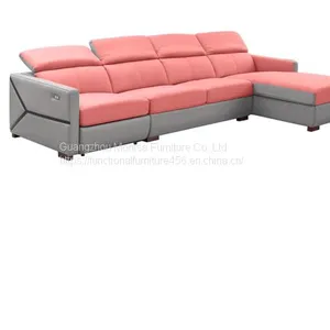 Modern Minimalist Leather Sofa Living Room L-Shaped Chaise Longue Corner Top Layer Cowhide Contact Surface Functional Sofa thumbnail-3