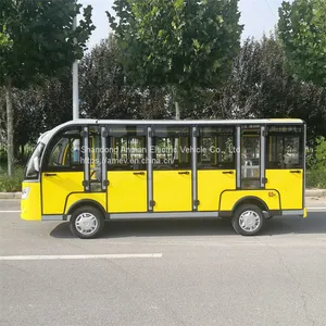 Five Row 14 Seat Electric Sightseeing Bus , Tour Mini Bus thumbnail-2