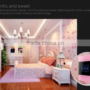 Pink 3 Gang Crystal Glass Panel WIFI Smart Light Controlled Power Remote Switch thumbnail-5
