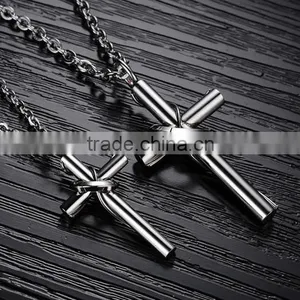 Titanium Steel Jewelry Wholesale Love Touching the Cross Titanium Steel Couples Necklaces With Pure Steel thumbnail-5