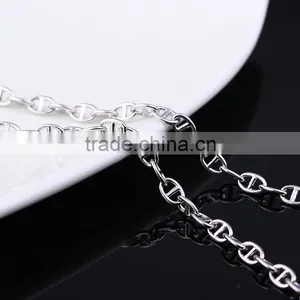 Latest Jewelry Product Designs 2015 Rhodium Plated Flat Curb Chain Sun Necklace thumbnail-3