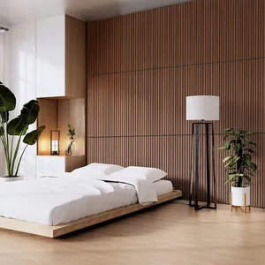 Wooden Slat Sound Absorption Wall Panels MDF Density Customized Fluted Flexible Material Eco-Friendly Home Decor thumbnail-5