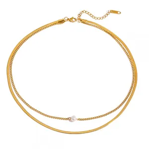 Non-Fade 18K Gold Plated Letter Necklace - Stainless Steel Fashion Jewelry thumbnail-5