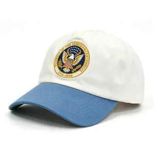 5 Panel Hat High Density Crest Stitching Gorras Custom Adjustable Contrast Visor Sun Cap thumbnail-5