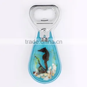 Resin Promotional Beer Bottle Opener With PVC Seahorse thumbnail-4