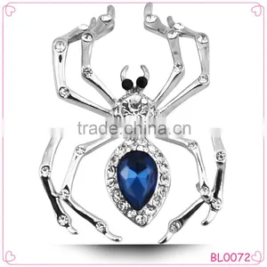 Blue Crystal Brooch Rhinstone Silver Animal Spider Brooch Personality Brooch thumbnail-1