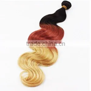 Brazilian Body Wave Cheap And Beauty Ombre Hair Extension Ombre Bundles 100% Remy Human Hair Extension 3 Tone Color Ombre Hair thumbnail-2