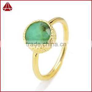 Gold Green Chrysoprase Stacking Ring thumbnail-3