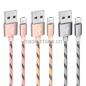 USAMS Multifunctional Charging Cable For IPhone5s/6s and Android Mobile Phone 2in1metal Nylon Dual Sided 1m Braided Cable thumbnail-1