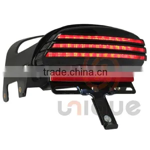 Integrated LED Tri-Bar Tail Light With Smoked Lens and Mounting Bracket for Harley Davidson thumbnail-1