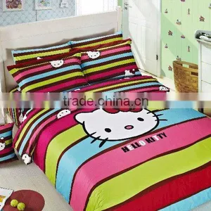 High Quality 100% Cotton Reactive Printed Hello Kitty Bedding Sets for Children thumbnail-2