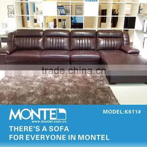 Leather Corner Sofa Set With Chaise Lounge thumbnail-1