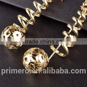 New Models Fashion Jewelry Spiral Gold Hollow Pellet Dangle Drop Earring thumbnail-6