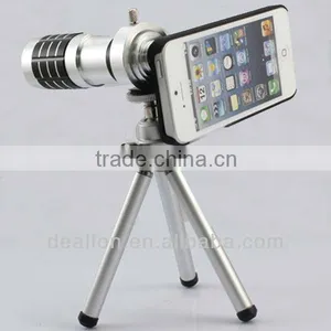 12x ZOOM METAL TELESCOPE CAMERA LENS With TRIPOD CASE FOR IPHONE 5G thumbnail-1