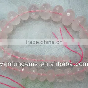 Madagascar Rose Quartz Faceted Rondelle thumbnail-1