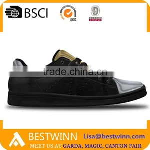 2016 Italian Newest Casual Shoes Fashion Golden Cup Toe Design Shoes Hot Sale Metal PU Shoes Quality Choice thumbnail-1