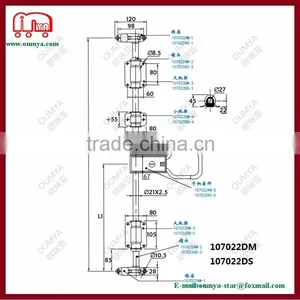 China Trailer Part, Steel Galvanized Truck Door Lock, Heavy Duty Trailer Door Lock 107022DM 107022DS thumbnail-2