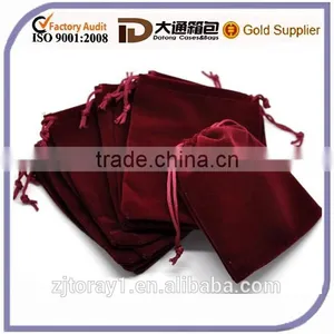 Red Mini Velvet Drawstring Bag Pouch Jewelry Gift Bags Pouches thumbnail-1