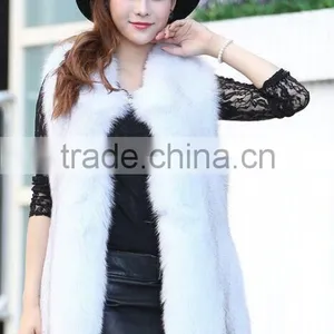 QYQX Cheap Fashionable Silver Fox Fur Vest thumbnail-1