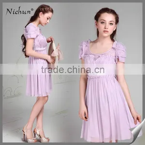 2015 Fashionable Puff Sleeve Design Bridesmaid Dresses Women thumbnail-1