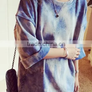 2015 Autumn Cashmere Soft and Long Sections Gradient Tie Dye Hoodie thumbnail-3