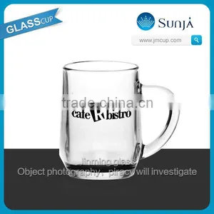 SH235 Colorful Ice Milk Glass Mug Cup Machinery Drinking Milk Glass Mugs Handled thumbnail-1