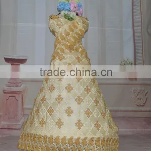 Trending Style Latest Chemical Lace Sequin and Beads Lace Fabric Lace With Rhinestones Wedding Dress thumbnail-1
