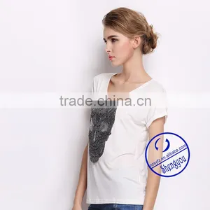 2015 China Supplier Custom Women White T-shirt Wholesale thumbnail-3