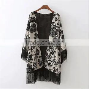 Summer Fashion Beachwear With Fringes Free Size Turkish Kaftan thumbnail-1