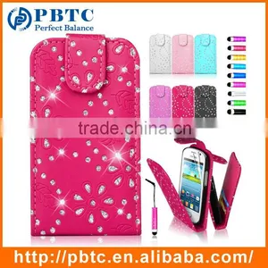 Set Screen Protector Stylus And Case , Bling Leather Wallet Case For Samsung Galaxy Fame S6810 thumbnail-1
