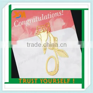 Factory Price Fancy Rose Brass Paper Clip Bookmark (xdm-bk236) thumbnail-1