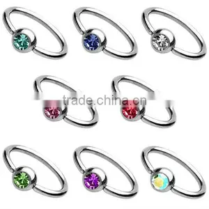 Piercing Captive Bead Ring Breast Intimate Tragus Crystal thumbnail-1