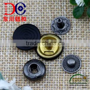 15mm Oeko- Tex Pass Black Custom Logo Metal Snap Button for Leather thumbnail-1