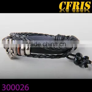 2016 Fashion Mens Leather Bracelet With Eagle Charm thumbnail-1