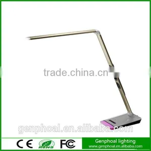 Sliver or Golden Ultra-thin Base All Metal Struchure LED Table Lamp With VA LCD Calendar Display thumbnail-1