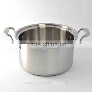 New Designs Stainless Steel Stockpot With Red Handle High Quality thumbnail-3