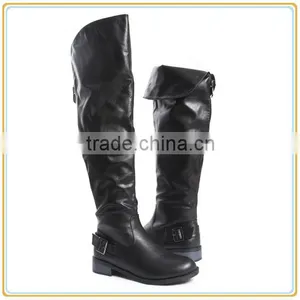 Sexy Ladies Round Toe Boots Women Over the Knee Riding Flat Boots thumbnail-5