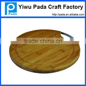 Hot Sale Bamboo Wood Food Preparation Cutting Board Set With Groove & Handle thumbnail-1