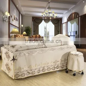 China High Quality 100% Cotton Spa Bed Mattress Facial Bed Cover thumbnail-1