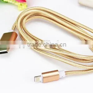 2016 Original Micro USB Cable With Colorful Nylon Line Metal Plug for IPhone 6 Plus 5s IPadmini For Samsung Xiaomi HTC Nokia Most Popular thumbnail-5