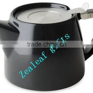 Stump Ceramic Tea Pot With Stainless Steel Lid and Filter thumbnail-2