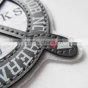 China Custom Logo Unique Felt Embroidery PU Badge thumbnail-4