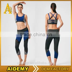 Custom Women's Fitness Active Wear Yoga Pants Sport Bra Sets thumbnail-1