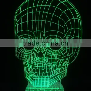 USB Skull Colorful Night Light / 3D LED Lamp Light / 3d Led Skull Lamp thumbnail-2