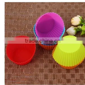Silicon Cake Cups / Silicone Cake Baking Cup Set Kitchen Craft Tool Colorful Round Shape thumbnail-6